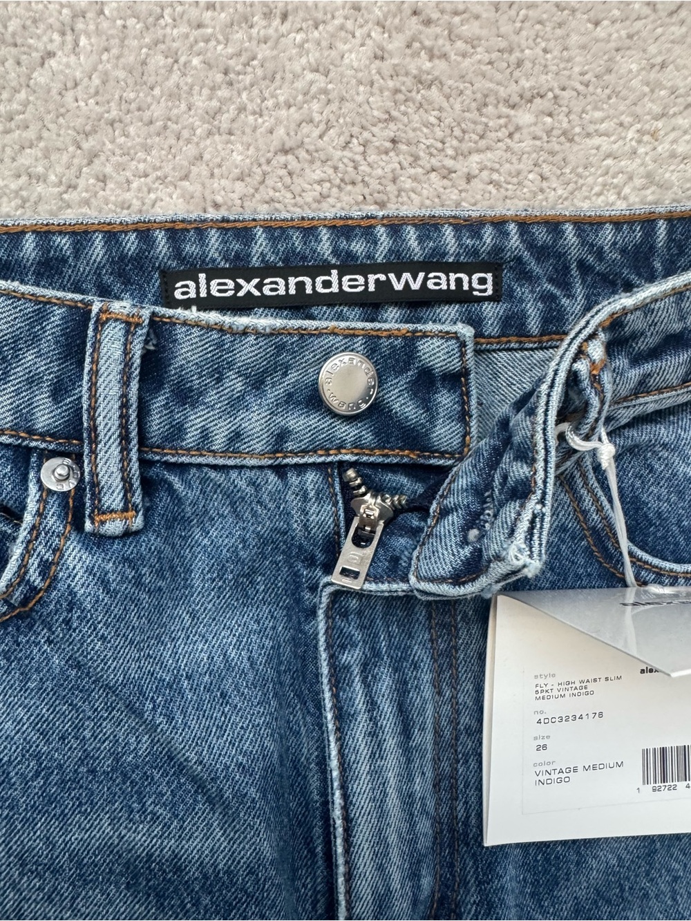 Alexanderwang Medium Wash High-Rise Denim Jeans
